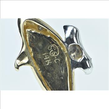 14K Handmade Designer Agate Diamond Eyed Fish Yellow Gold Pendant