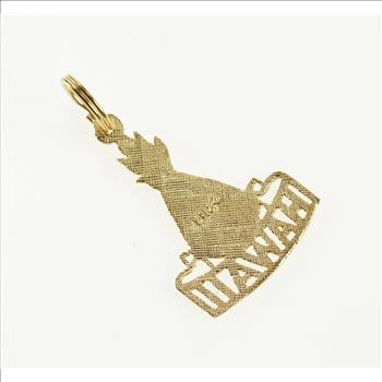 14K Hawaii Pineapple Symbol Souvenir Yellow Gold Charm/Pendant