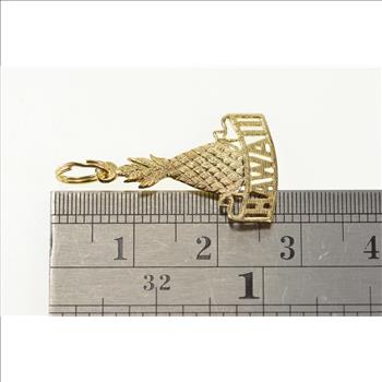14K Hawaii Pineapple Symbol Souvenir Yellow Gold Charm/Pendant