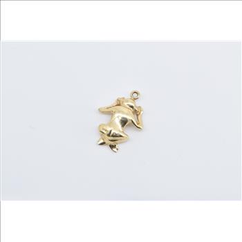14K Hear No Evil Monkey Novelty 3D Symbol Yellow Gold Charm/Pendant