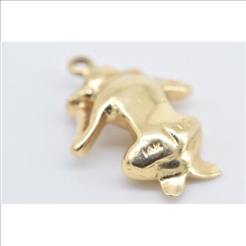 14K Hear No Evil Monkey Novelty 3D Symbol Yellow Gold Charm/Pendant