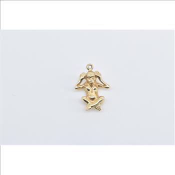 14K Hear No Evil Monkey Novelty 3D Symbol Yellow Gold Charm/Pendant