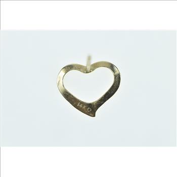 14K Heart Love Symbol Cut Out Single Stud Yellow Gold Earring