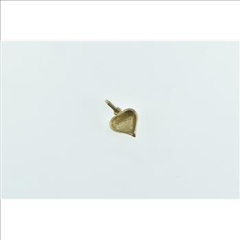 14K Heart Love Symbol Romantic Diamond Cut Yellow Gold Charm/Pendant