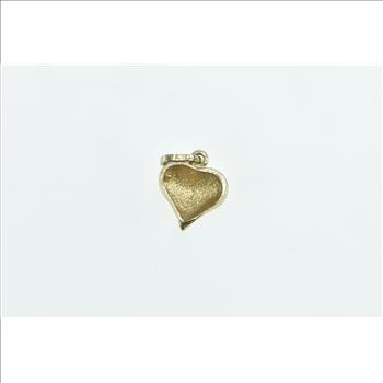 14K Heart Love Symbol Romantic Diamond Cut Yellow Gold Charm/Pendant