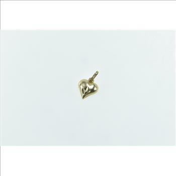 14K Heart Love Symbol Romantic Diamond Cut Yellow Gold Charm/Pendant