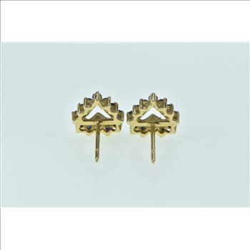 14K Heart Sapphire Love Symbol Stud Yellow Gold Earrings