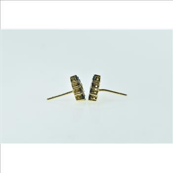 14K Heart Sapphire Love Symbol Stud Yellow Gold Earrings