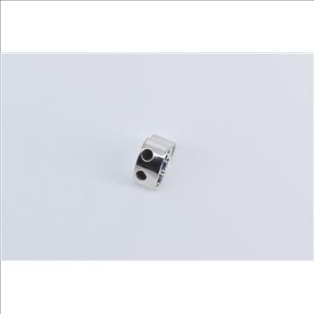 14K Heart Sapphire Ornate Love Slide Bracelet White Gold Charm/Pendant