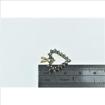 14K Heart Sapphire Vintage Love Symbol Yellow Gold Pendant