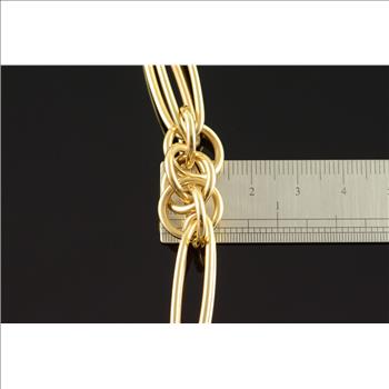 14K Hollow Loose Link Statement Yellow Gold Necklace 26