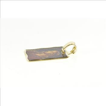 14K Holographic Enamel Jesus Christ Christian Yellow Gold Charm/Pendant
