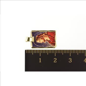 14K Holographic Enamel Jesus Christ Christian Yellow Gold Charm/Pendant