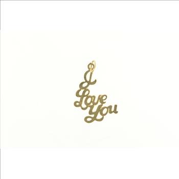 14K I Love You Cursive Name Word Yellow Gold Charm/Pendant