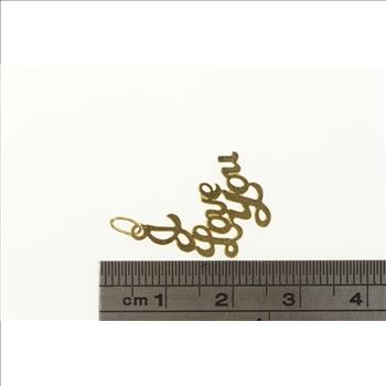 14K I Love You Cursive Name Word Yellow Gold Charm/Pendant