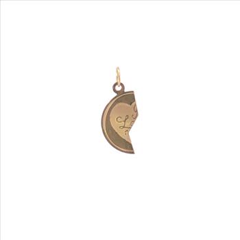 14K I Love You Half Romantic Message Circle Yellow Gold Charm/Pendant