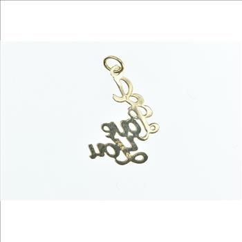 14K I Love You Word Cursive Romantic Message Yellow Gold Charm/Pendant