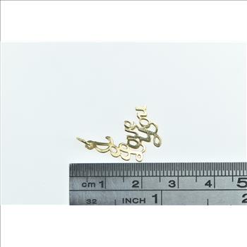 14K I Love You Word Cursive Romantic Message Yellow Gold Charm/Pendant