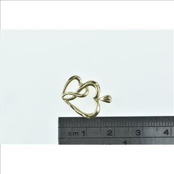 14K Interlocking Heart Love Symbol Vintage Yellow Gold Charm/Pendant
