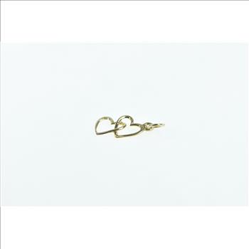 14K Interlocking Heart Love Symbol Vintage Yellow Gold Charm/Pendant