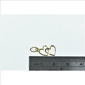 14K Interlocking Heart Love Symbol Vintage Yellow Gold Charm/Pendant