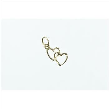 14K Interlocking Heart Love Symbol Vintage Yellow Gold Charm/Pendant