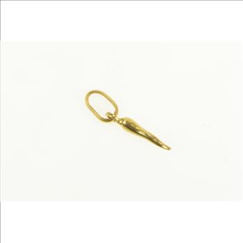 14K Italian Horn Traditional Protection Symbol Yellow Gold Charm/Pendant