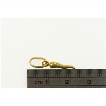 14K Italian Horn Traditional Protection Symbol Yellow Gold Charm/Pendant