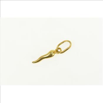 14K Italian Horn Traditional Protection Symbol Yellow Gold Charm/Pendant