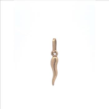 14K Italian Horn Traditional Protection Symbol Yellow Gold Charm/Pendant