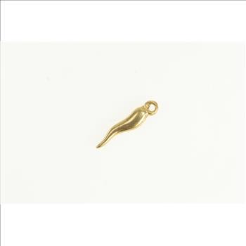14K Italian Horn Traditional Protection Symbol Yellow Gold Charm/Pendant