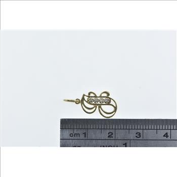 14K J Cursive Letter Monogram Diamond Initial Yellow Gold Charm/Pendant