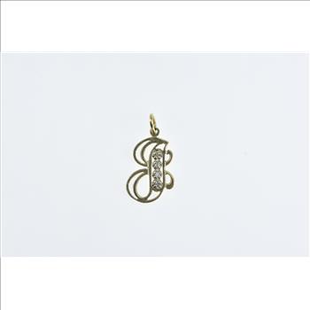 14K J Cursive Letter Monogram Diamond Initial Yellow Gold Charm/Pendant