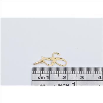 14K J Cursive Letter Monogram Initial Name Yellow Gold Charm/Pendant