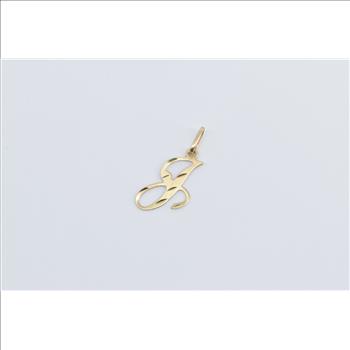 14K J Cursive Letter Monogram Initial Name Yellow Gold Charm/Pendant