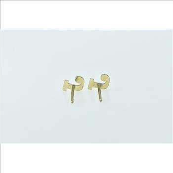 14K J Letter Initial Cut Out Name Monogram Stud Yellow Gold Earrings