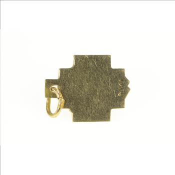 14K Jesus Christ Crown of Thorns Cross Christian Yellow Gold Charm/Pendant