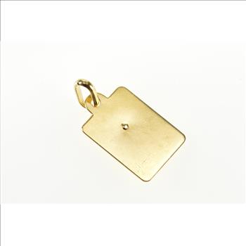 14K Jesus Christ Crucified Rectangular Yellow Gold Charm/Pendant