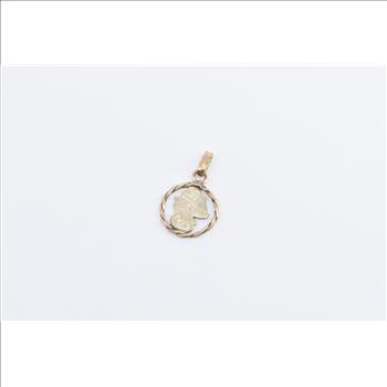 14K Justice Blindfold Symbol Justice is Blind Yellow Gold Charm/Pendant