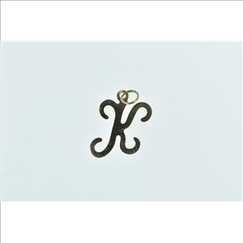 14K K Cursive Letter Initial Monogram Name Yellow Gold Charm/Pendant