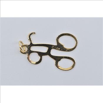 14K K Cursive Letter Monogram Initial Name Yellow Gold Charm/Pendant