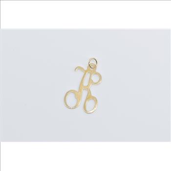 14K K Cursive Letter Monogram Initial Name Yellow Gold Charm/Pendant