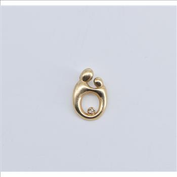 14K Kabana Parent and Child Mom Mother's Day Yellow Gold Pendant