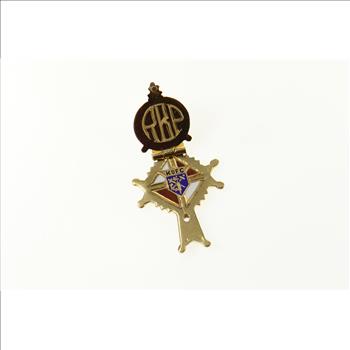 14K Knights of Columbus Enamel Ornate Cross Yellow Gold Charm/Pendant