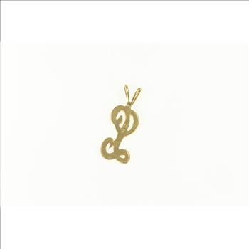14K L Cursive Letter Initial Monogram Name Yellow Gold Charm/Pendant
