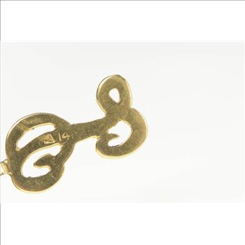 14K L Cursive Letter Initial Monogram Name Yellow Gold Charm/Pendant