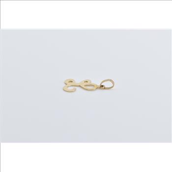 14K L Cursive Letter Monogram Initial Name Yellow Gold Charm/Pendant