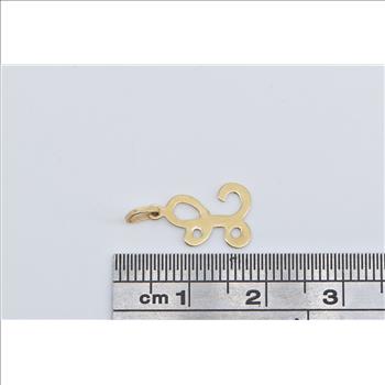 14K L Cursive Letter Monogram Initial Name Yellow Gold Charm/Pendant