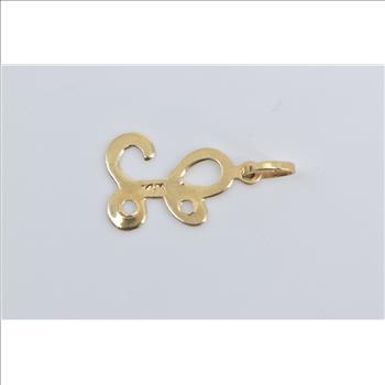 14K L Cursive Letter Monogram Initial Name Yellow Gold Charm/Pendant