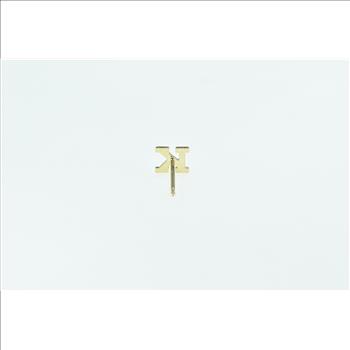 14K L Letter Initial Monogram Name Single Stud Yellow Gold Earring